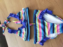 Bañador estampado para niñas de 2 a 16 años, conjunto de bikini para niños, con volantes, para la playa