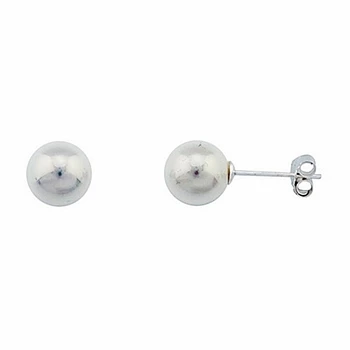 

Sterling silver earrings 925m pearl Shell 8mm. [5201]