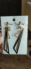 Pendientes con Clip geométrico triangular para mujer, joyería con personalidad coreana, sin Piercing, aretes largos de borla para mujer