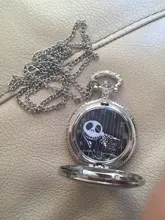 Reloj de bolsillo de plata/Negro/bronce para Navidad, película de Jack skeleton, Tim