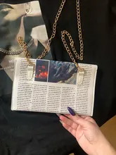 Bolso de hombro con cadena para Mujer, bandolera con personalidad, a la moda, pequeñas bolsas con estilo de periódico cuadrado, venta al por mayor