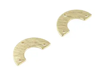 

Brass Semi Circle Earring Connector - 24Pcs/Lot - Textured Brass 3 Hole U Connector - 19.13x9.71x0.8mm - PP3378