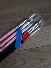 Conjunto de herramientas de revestimiento para manicura, pincel plano de dibujo acrílico, esmalte de Gel UV, diseño francés, extensión de pintura, 7 tamaños