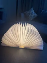 Table-Lamp Desk Led-Book Night-Light Wooden Magnetic Home-Decoration Foldable Creative
