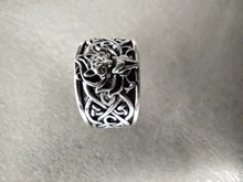 Anillo Vintage de plata fina con cola de zorro para hombre y mujer, Joyería de Halloween de fiesta Steampunk, regalos