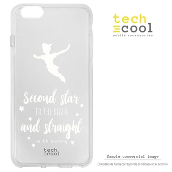 

FunnyTech®Silicone Case for Samsung Galaxy Note 9 L Phrase "Second Star to the right" transparent
