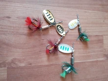 FTK-Cebo giratorio de 7,5g, 12g, 17,5g, señuelo de Metal para pesca con plumas y anzuelos triples, 1 unidad