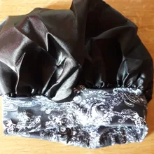 Gorro de dormir satinado para mujer, moda novedosa, gorro para el pelo, cubierta para la cabeza de seda, banda elástica ancha estampada, 2020