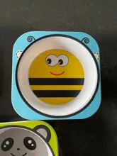 Cuencos de alimentación de bebé a prueba de caídas, cuenco de dibujos creativos de fibra de bambú, cuencos de arroz para niños, cuencos de sopa adicionales para comer al bebé