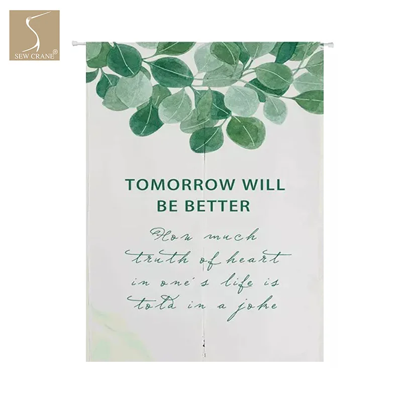 

Better Tomorrow Love Forest Tropical Green Leaf Hawaii Japanese Noren Curtain Home Kitchen Doorway Decorative Curtain