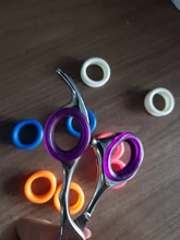 10 piezas tijeras de pelo anillo de dedo de silicona corte de pelo tijera anillo salón peluquería accesorios