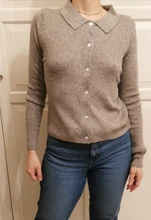 Knitted Cardigan Autumn Womens Coat New Base-Shirt Polos-Neck Inside