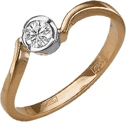 

Yuz platinum ring with Swarovski crystals made of combined gold