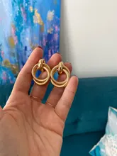 Nuevo México Clip en pendientes No perforado para mujeres Vintage de oro de la Declaración redondos de geometría auriculares joya Clip brinco femenino fiesta regalo
