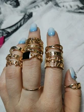 Tocona-Anillos de oro con piedras de cristal cuadradas brillantes para Mujer y hombre, Charms de estrellas geométricas, joyería para Mujer, venta al por mayor 9071