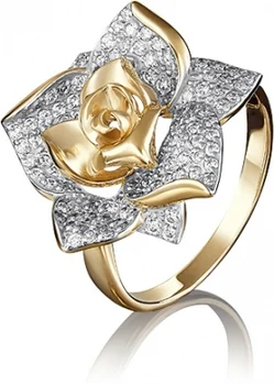 

Yuz platinum ring with cubic zirconia in Yellow Gold