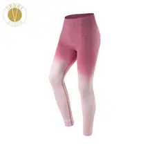 Бесшовные, Компрессионные Леггинсы для спортзала с градиентом-Женские ребристые колготки для бега