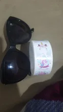 Pegatina con figura de unicornio de dibujos animados para niños, etiqueta de regalo de recompensa para niños, pegatina de 500 cm, 2,5 Uds. Por rollo