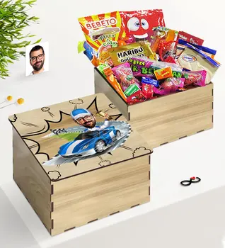 

Tailor-made In Wooden Box Bay Rallici Caricature Of Nostalgic Lezzetler Gift set