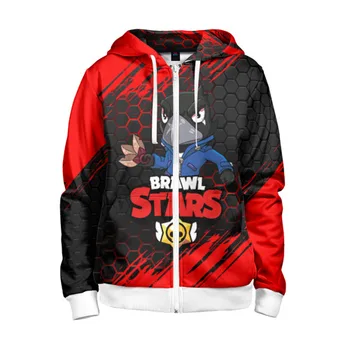 

Children's sweatshirt 3D with zipper Brawl Stars Crow