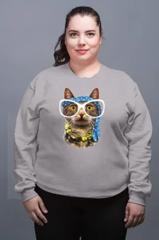 

Angemiel Wear Kokoş Cat Gray Female Sweatshirt