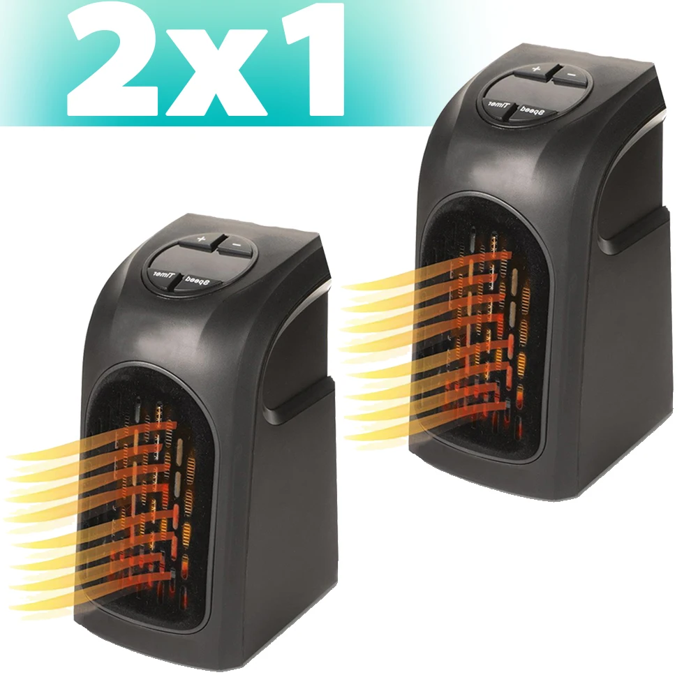 calefactor eléctrico portátil 400W 2 unidades calefactor electrico bajo consumo calentadores para el hogar enchufe de pared baño cocina temperatura regulable efecto calefacción tamaño con botones de control|Estufas eléctricas| - AliExpress