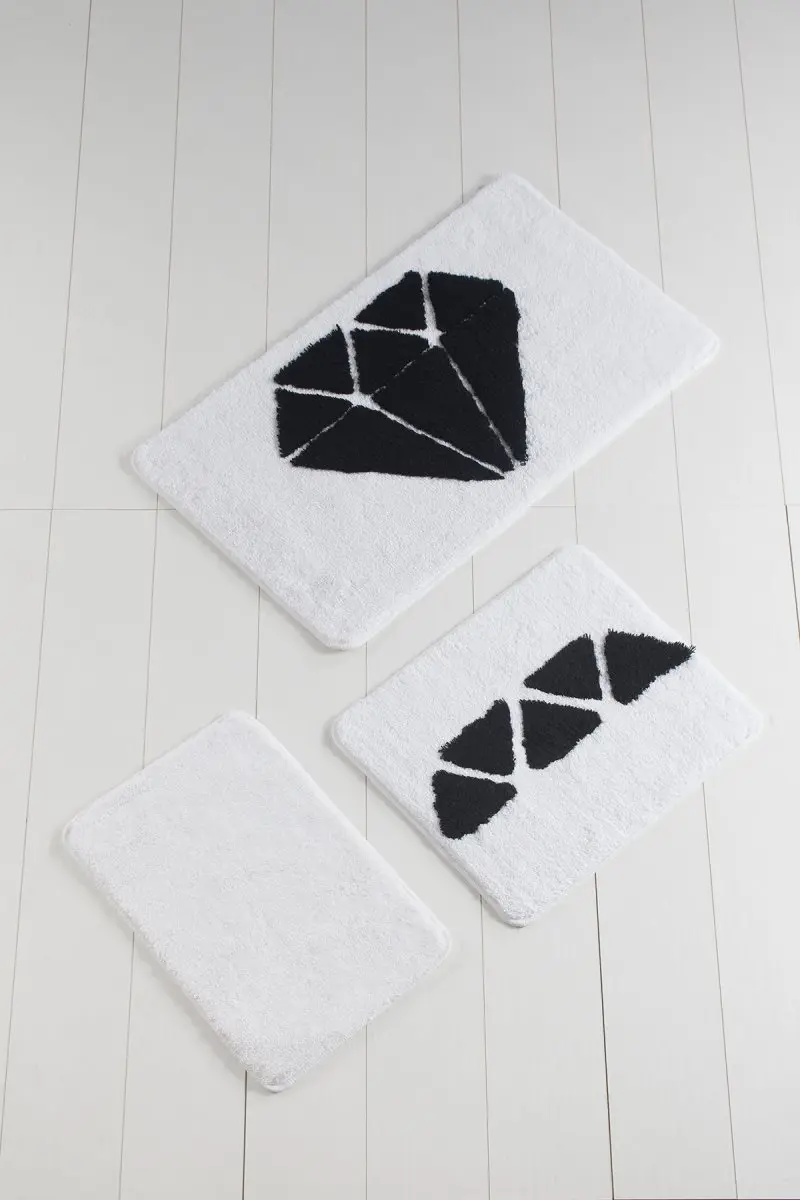 Коврик для ванной | коврик для ванной нескользящие Противоскользящие коврики алмазные белые 3л набор 60X100 cm-50X60 Cm-40X60 см