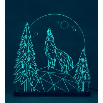 

3D lamp Wolf (25*25)