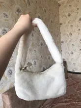 Hobos-Bolso de hombro de felpa suave para mujer, Cartera de mano femenina, de diseño Simple, a la moda, Baguette