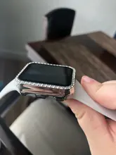 Funda de diamante + Protector de pantalla de vidrio templado para Apple Watch, cubierta de parachoques para iWatch SE Series 6 5 4 3, 38mm, 42mm, 40mm, 44mm