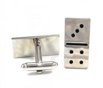 

Gemelolandia-Cufflinks tab domino ii rectangular shape, color steel