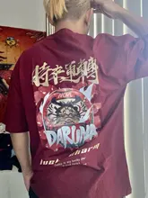 Camisas de manga corta para hombres, camisetas de estilo Hip Hop en algodón, con estampado de la suerte chino, ropa de calle masculina de verano, 2020