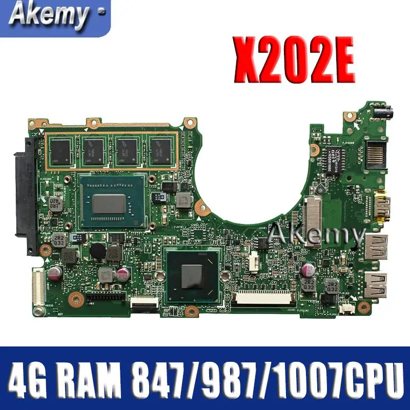 Amazoon X202E Laptop Moederbord Voor Asus X202E X201E S200E X201EP Test Originele Moederbord 4G Ram 847/987/ 1007CPU Amazoon X202E Laptop Moederbord Voor Asus X202E X201E S200E X201EP Test Originele Moederbord 4G Ram 847/987/ 1007CPU