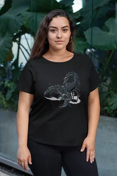 

Angemiel Wear Scorpion Black Women Cotton Large Size T-Shirt