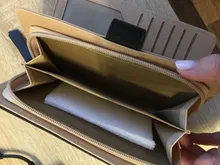 Cartera larga de piel sintética para mujer, bolso dorado con hojas ahuecadas, monedero, tarjetero