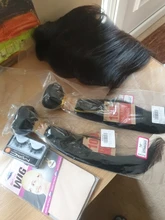 ESTRELLA peruano 360 Frontal de encaje con mechones recto mechones de cabello humano postizo mechones con cierre Remy extensión del pelo con Frontal