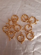10 Uds. De cierres de anillo de resorte de acero inoxidable 304, Color dorado y dorado, 23x14x4mm, agujero de 2,5mm, para fabricación de joyas DIY