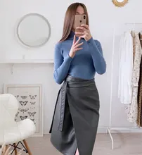 Knitted Sweater Jumper Pull Winter Tops Basic Turtleneck Women Korean Warm Autumn Slim