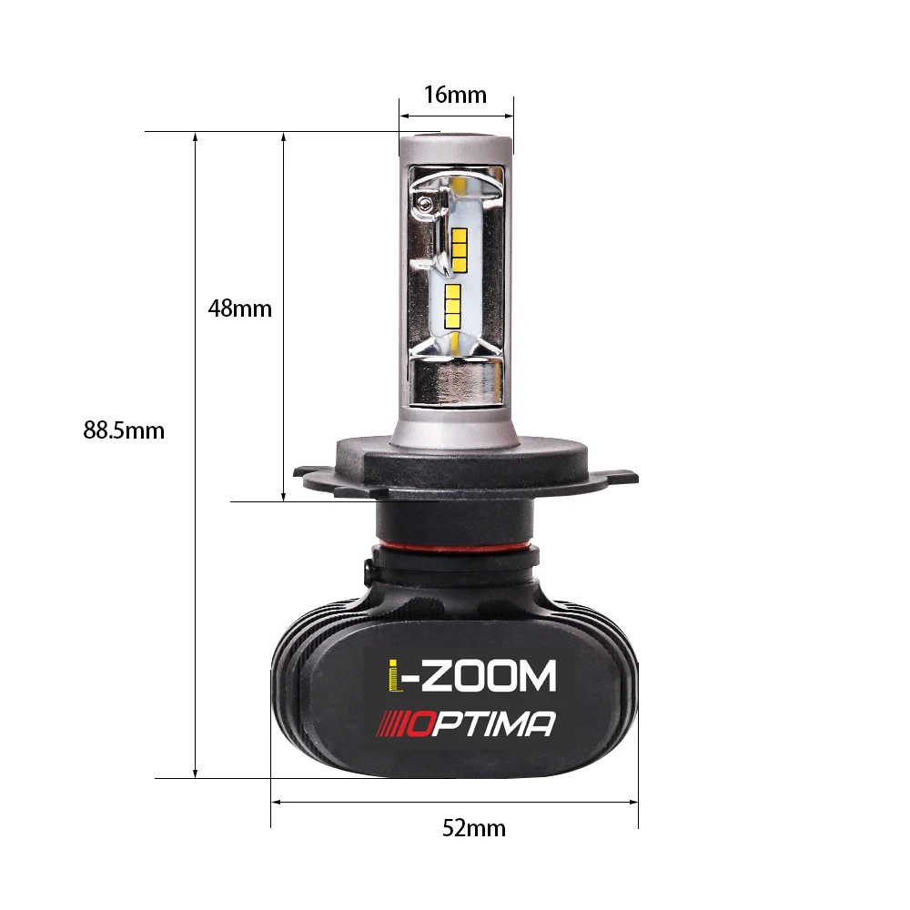 Светодиодная лампа H4 Optima LED i ZOOM комплект арт: H4|Передние LED-фары для авто| |