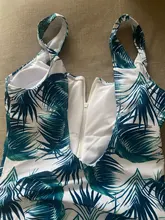 One-Piece Swimsuit Monokini Beachwear Push-Up Summer Print Zipper Sexy New XL Women