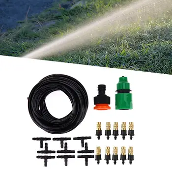 

5M Spray Nozzle Misting Cooling System Watering Irrigation Spray Kit Set for Outdoor Patio Garden Greenhouse Sprayer