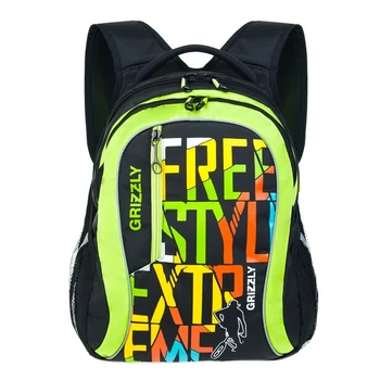 

Backpack "grizly" 32 х41х18 cm black-light green art. 149309 rb-627-1/1