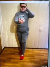 Suit Pant Knitted MVGIRLRU Sweater Winter Womens Warm Wool Soft Pullover