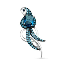 Брошь из серебра с топазом лондон и фианитом синт. TEOSA 4000-0026-TL-T-r