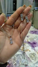 Conjunto de joyas de plata de ley 925 con Zirconia cúbica, collar con colgante de gato y gatito, con pendientes de palanca