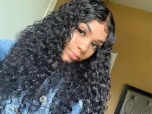 Curlymax onda profunda tiempo Hd transparente 13x6 frente de encaje pelucas de cabello humano Pre arrancado de agua brasileña Frontal rizado pelucas para mujeres