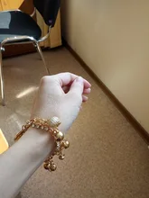 Pulseras con cadena de Color dorado multicapa para mujer, brazaletes con dije de corazón, brazaletes de cristal, novedad de 2020