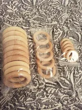 Anillo de madera Natural para dentición de bebé, juguete para morder de tamaño 70/55/50/40mm con superficie suave, sin BPA