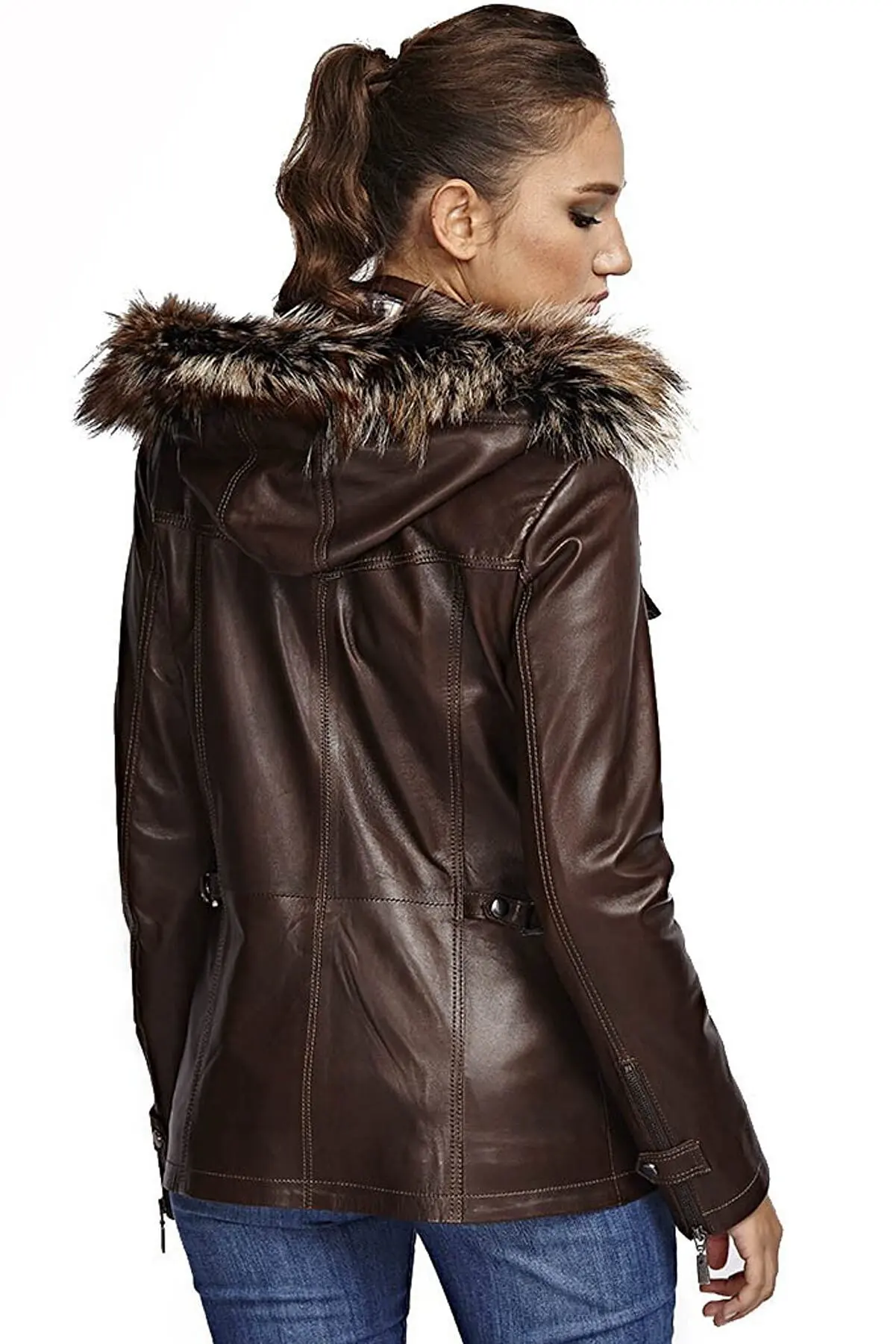 Women Leather Jacket Genuine Sheepskin Design Coat Waterproof New Year Fashion Leather Products From Turkey Hooded Parka