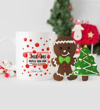 

Personalized Christmas Theme Mug and Handmade Royal Icing Cookie Set-1